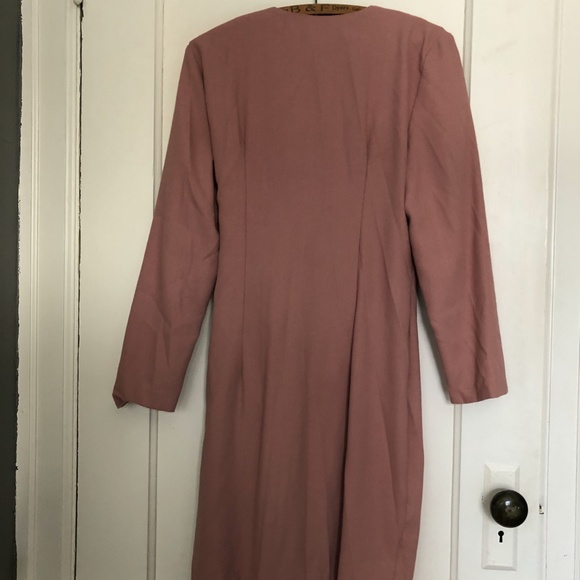 [SOLD] Rose coloured Vintage Wrap Dress Size S/M - Picture 3 of 4